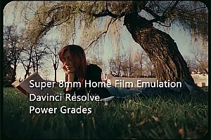 【达芬奇预设】Super 8mm老式复古胶片家庭电影视频调色达芬奇节点预设 Veres Deni Alex – Super 8mm Home Film Emulation Power Grades