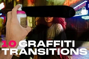 【PR模板】10种街头涂鸦垃圾风格快速转场动画 Graffiti Transitions