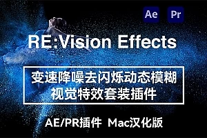 【AE/PR插件】慢动作降噪去闪动态模糊视觉套装插件 RE:VisionFX Effections v24.12 Mac汉化版
