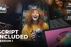 AE模板|快速导入图片自动制作幻灯片工具 Slideshow Universal Version 1