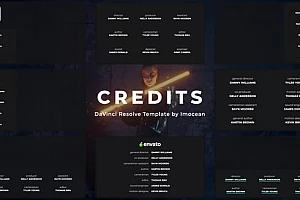 【达芬奇插件】电影电视剧片尾演职人员名单字幕动画 Credits for DaVinci Resolve 汉化版