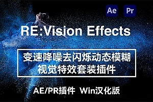【AE/PR插件】慢动作降噪去闪动态模糊视觉套装插件 RE:VisionFX Effections v25.8 Win汉化版