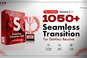 【达芬奇插件】1050种扭曲缩放故障抖动3D视差翻转变速模糊粒子旋转渐变转场过渡预设 1050+ Transition Pack 汉化版